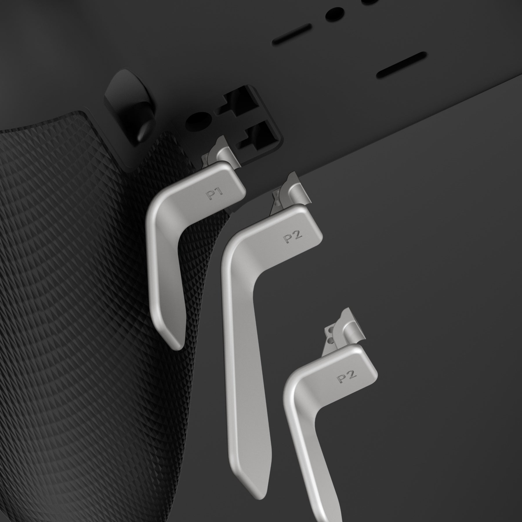 eXtremeRate Metallic Silver 6-in-1 Replacement Interchangeable Back Paddles for Xbox One Elite & Elite Series 2 Controller - Enhanced Gaming Performance for FPS, Racing & Competitive Play (Model IL602)