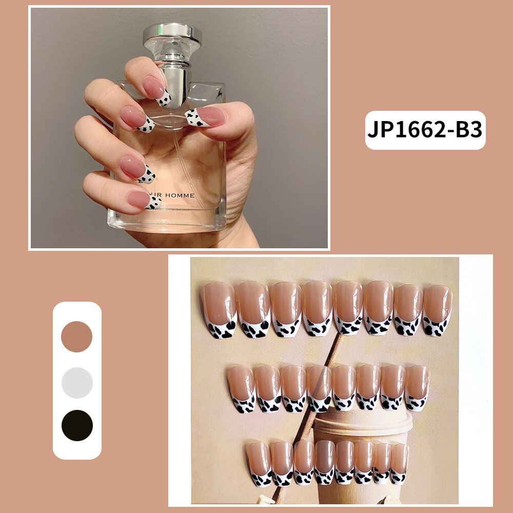 24Pcs Fashionable Detachable Butterfly Nail Art - Coffin Fake Press on Nails with Glue, Nude Color Full Cover Artificial Nails for Women | Perfect for Parties, Weddings, and Daily Wear
