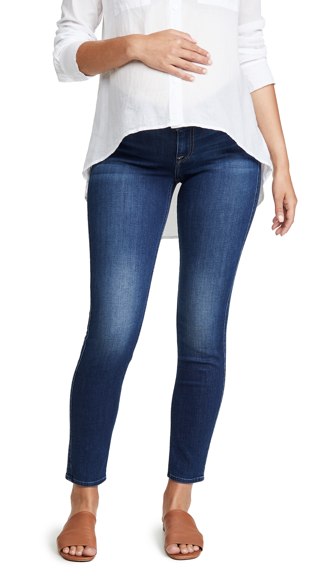 7 For All Mankind Women's The Ankle Skinny Maternity Jeans - Stretch Denim Pants for Pregnant Women | Comfortable & Stylish Pregnancy Outfit for Work, Casual & Everyday Wear