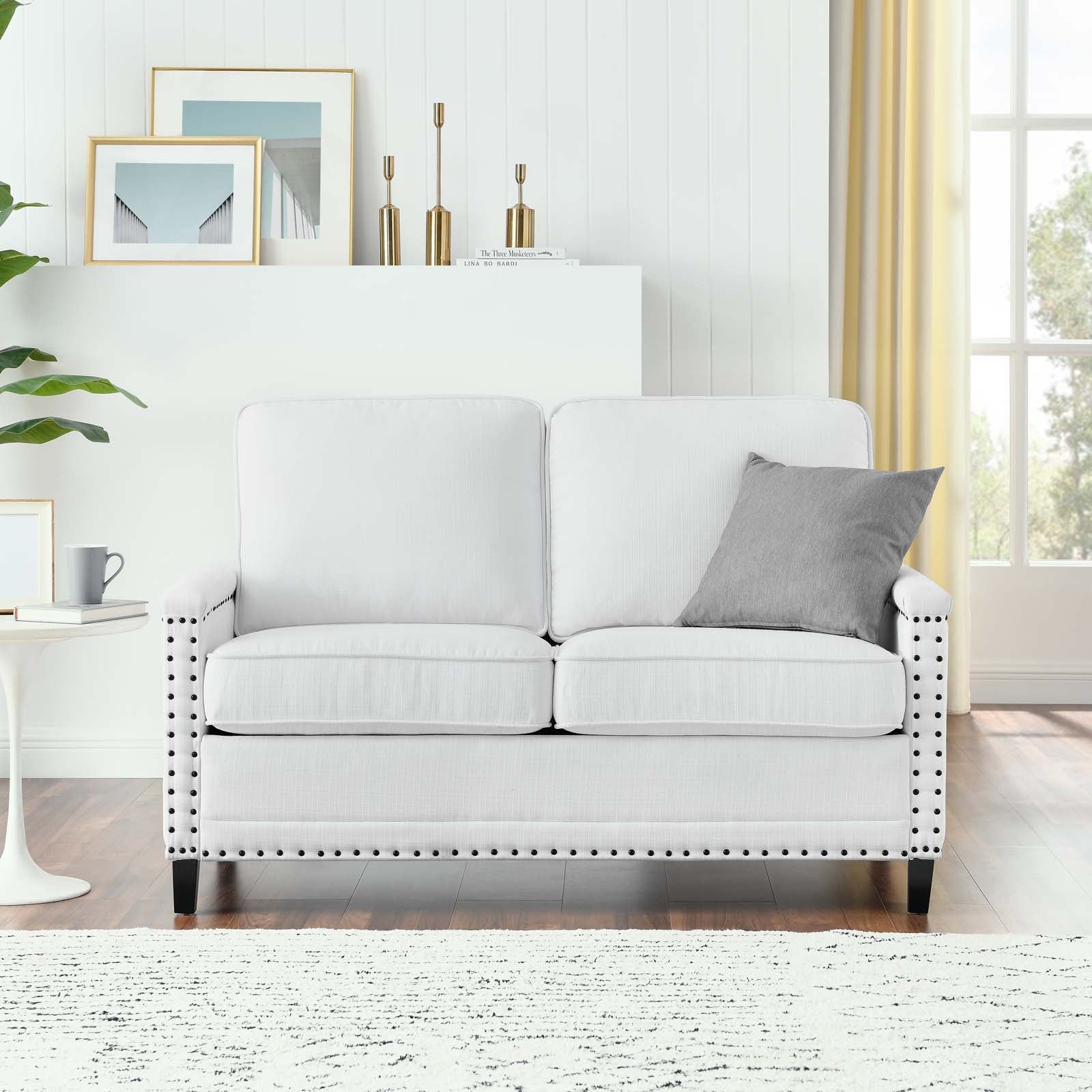 Comfortable Ashton Upholstered Fabric Loveseat - Soft & Stylish Small Couch for Living Room, Apartment, or Office - Perfect for Relaxing & Entertaining Guests