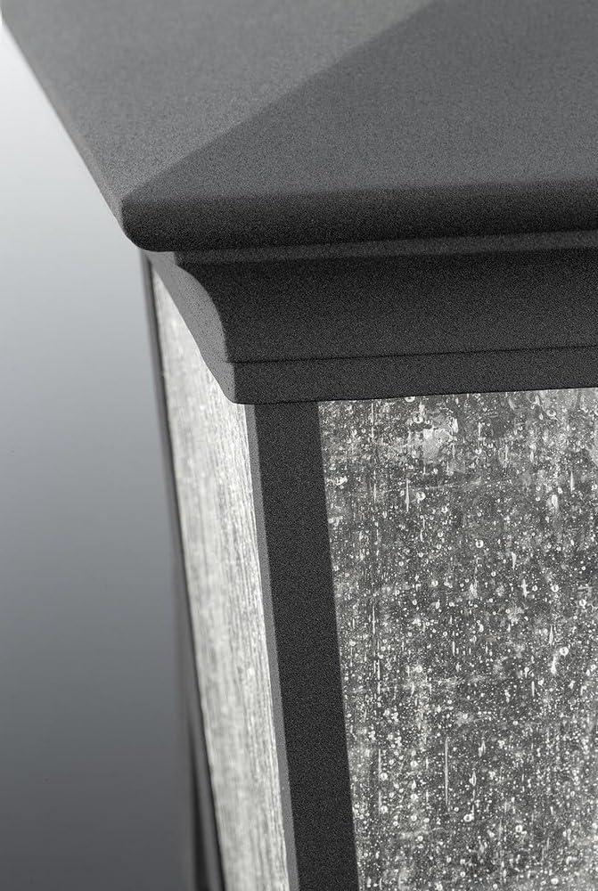 Progress Lighting Arrive LED Modern Outdoor Wall Lantern - Clear Seeded Glass with Textured Black Finish | Energy-Efficient Exterior Light for Porch, Patio, Garden & Entryway Lighting