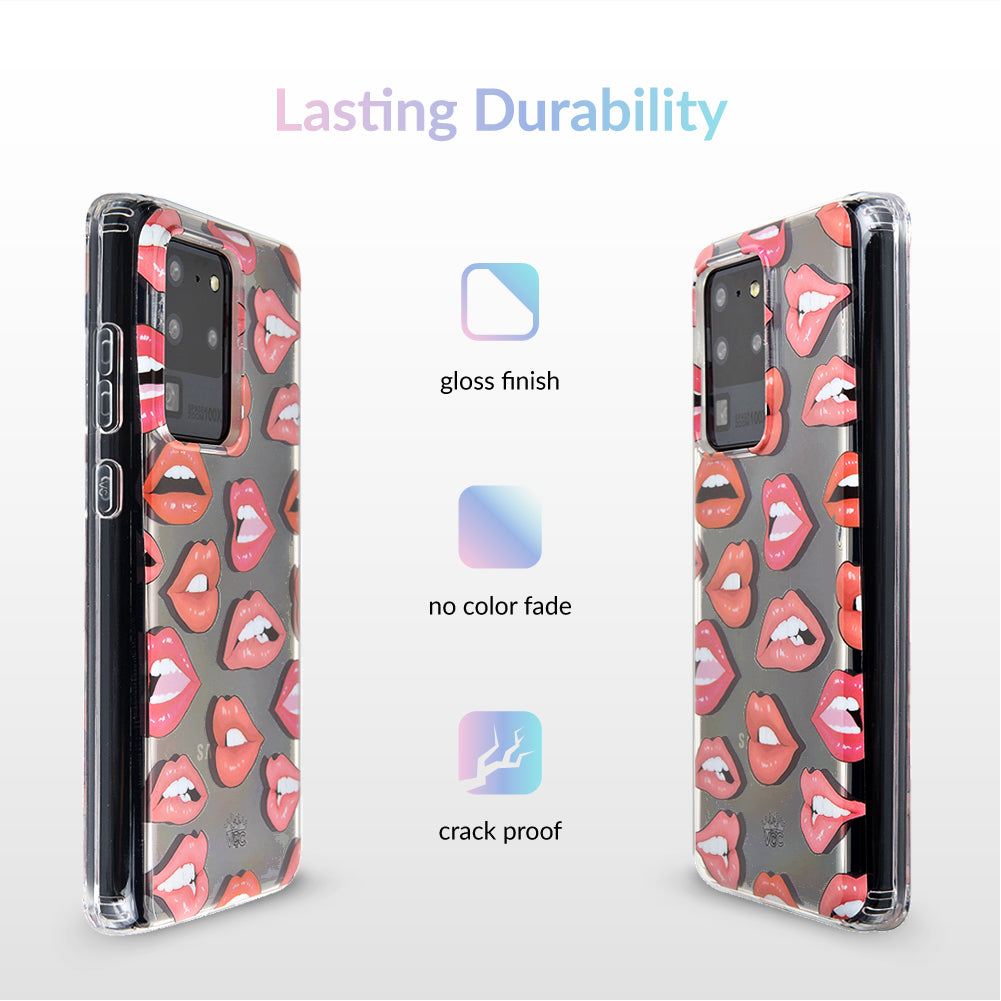 Samsung Galaxy Clear Phone Case - Slim Protective Cover for Nude Lips Design - Perfect for Everyday Use, Work & Travel
