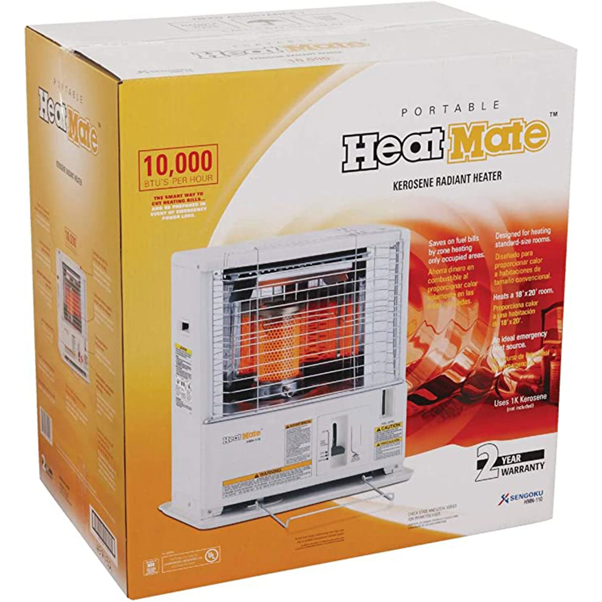 Sengoku 10,000 BTU Portable Kerosene Heater for Indoor & Outdoor Use - Covers 400 Sq.Ft with Auto Shut Off - Perfect for Garages, Camping & Emergency Heating