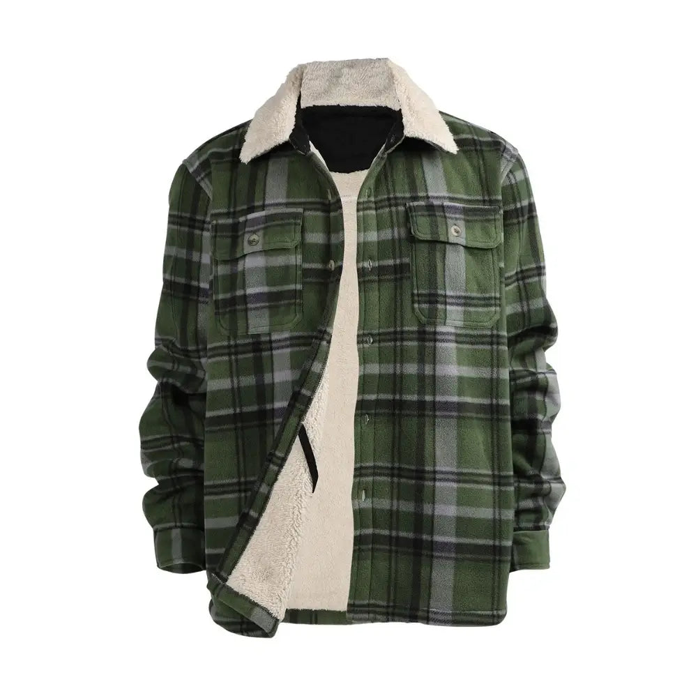 Men's Buffalo Plaid Jacket - Warm Flannel Shirt Jacket for Winter, Outdoor Camping & Casual Wear | Water-Resistant & Cozy Fleece Lining