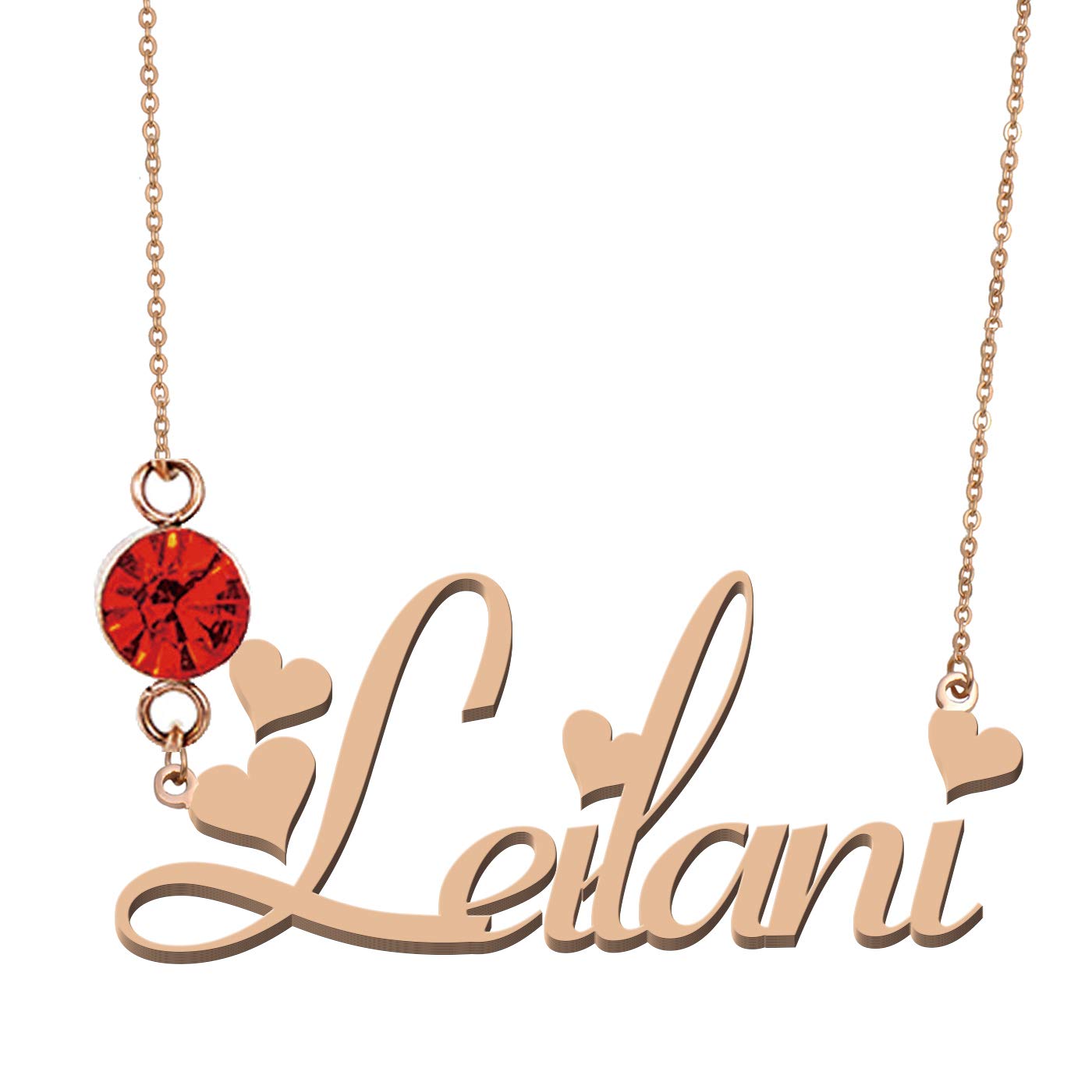 Personalized Name Necklace with Birthstone - Custom Engraved Jewelry Gift for Women, Mom, Wife - Perfect for Birthday, Anniversary & Valentine's Day