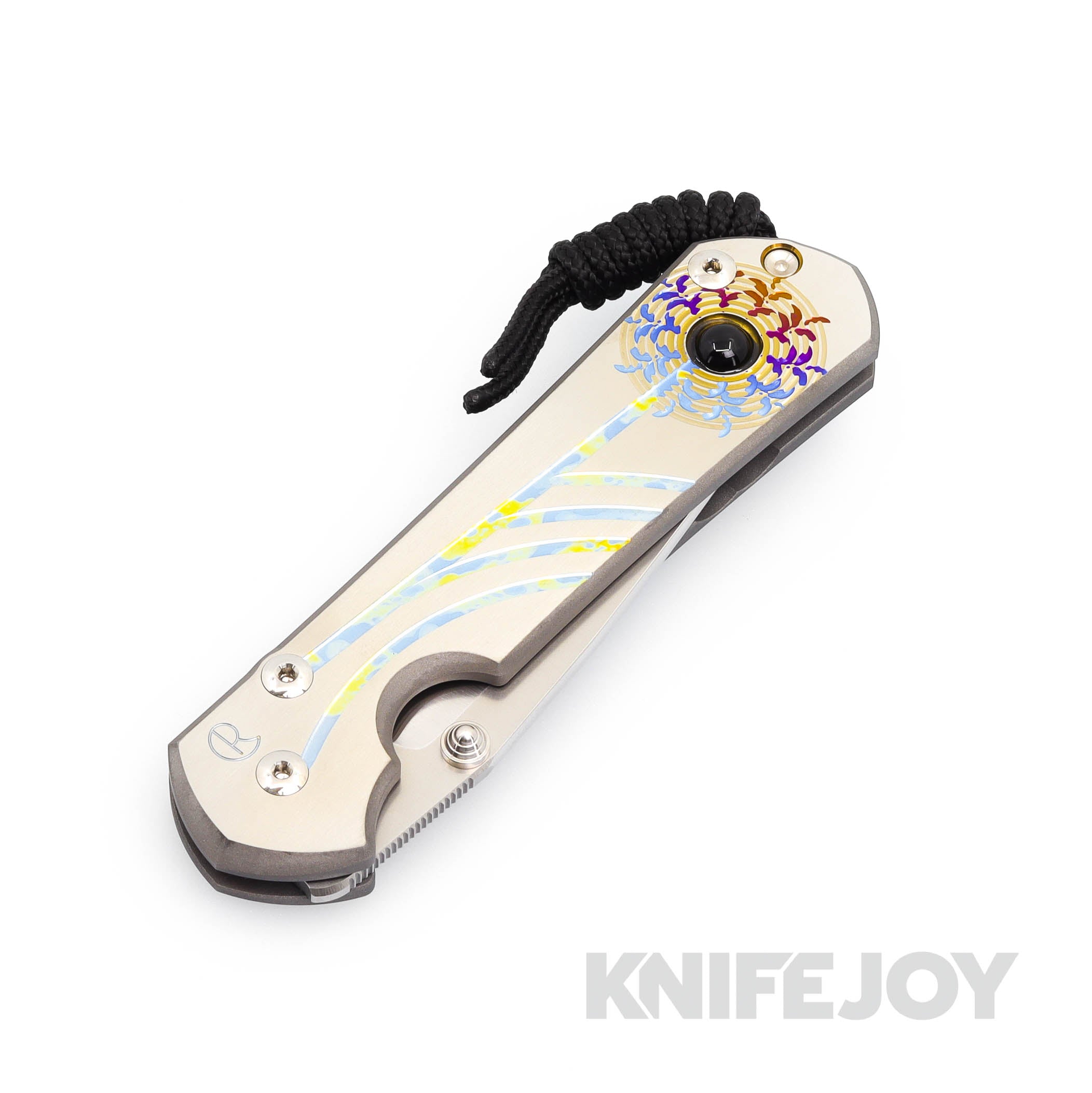 Chris Reeve Knives Large Sebenza 31 Folding Pocket Knife - Cabochon Drop Point Blade, Unique Graphic Onyx Handles | EDC, Outdoor Survival, Camping & Hunting Gear