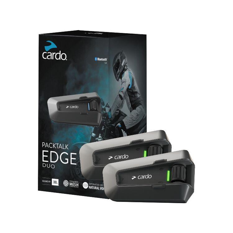 Cardo Packtalk Edge Duo Motorcycle Bluetooth Communication System - Wireless Intercom for Riders with HD Audio & Noise Control - Perfect for Group Rides, Touring & Adventure Motorcycling
