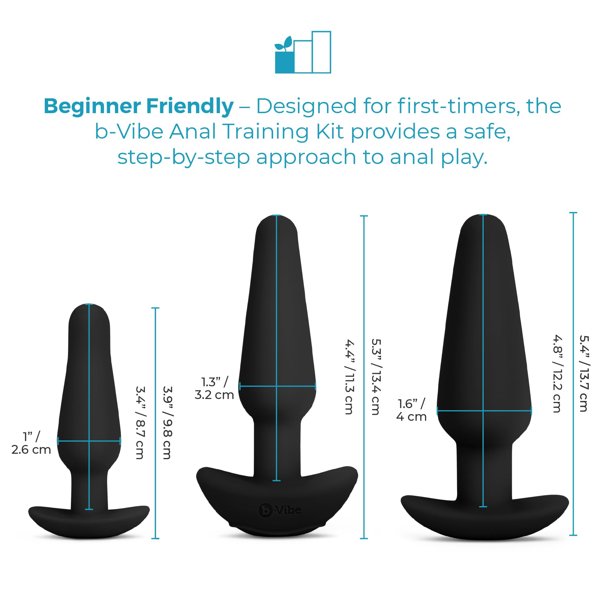 b-Vibe Anal Training and Education Set – Premium Adult Sex Toy for Couples, Anal Stimulation Device & Butt Plug for Beginners to Advanced Users – Perfect for Solo Play, Couples Exploration & Anal Pleasure Enhancement