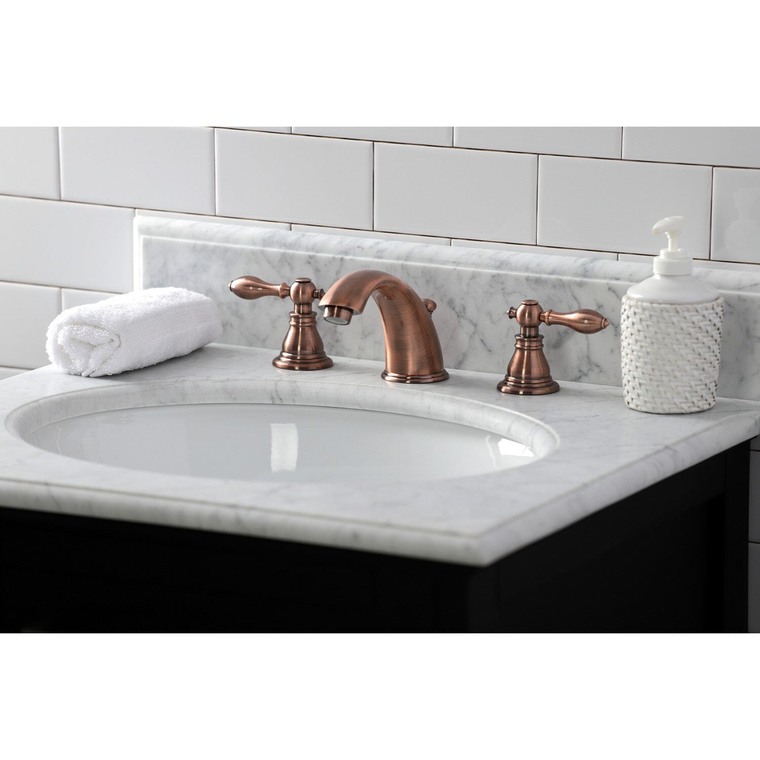 American Classic Two Handle 3 Hole Deck Mount Widespread Bathroom Faucet with Pop Up Drain - Perfect for Modern Bathroom Vanities and Sink Upgrades