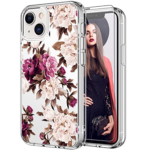iPhone 13 Mini Case with Screen Protector - Clear Shockproof Cover with Cute Colorful Floral Design | Perfect for Everyday Protection & Style Enhancement