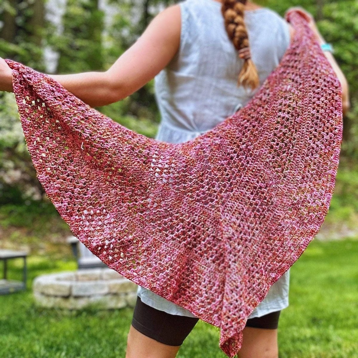 Premium Crochet Kit for Shawl - DIY Garden Shawl Knitting Set with Yarn & Hook - Perfect for Beginners & Craft Lovers | Great for Outdoor Picnics, Beach Cover-ups & Cozy Home Wear