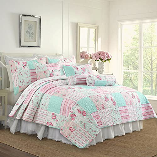 Hillside Flowers 3-Piece 100% Cotton King Size Quilt Set - Soft Bedding for Cozy Bedroom Decor, Perfect for Master Bedrooms & Guest Rooms