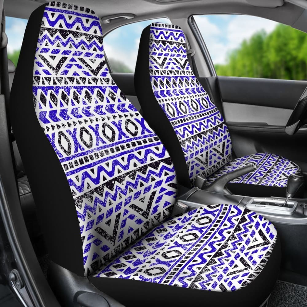 Premium Aztec Deep Blue & Black Car Seat Covers - Universal Fit for Cars, Trucks & SUVs - Stylish Protection for Daily Commutes & Road Trips