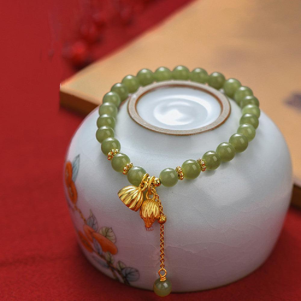 Stylish Alloy Hotian Jade Bracelet for Women - Elegant Handmade Jewelry for Daily Wear, Parties & Gifts