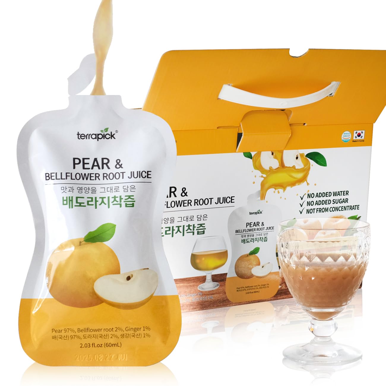 Korean Pear & Bellflower Root Juice - 100% Natural Immune Booster, Cold & Flu Relief, Antioxidant Rich - Perfect for Wellness Shots, Detox Drinks & Asian Herbal Remedies