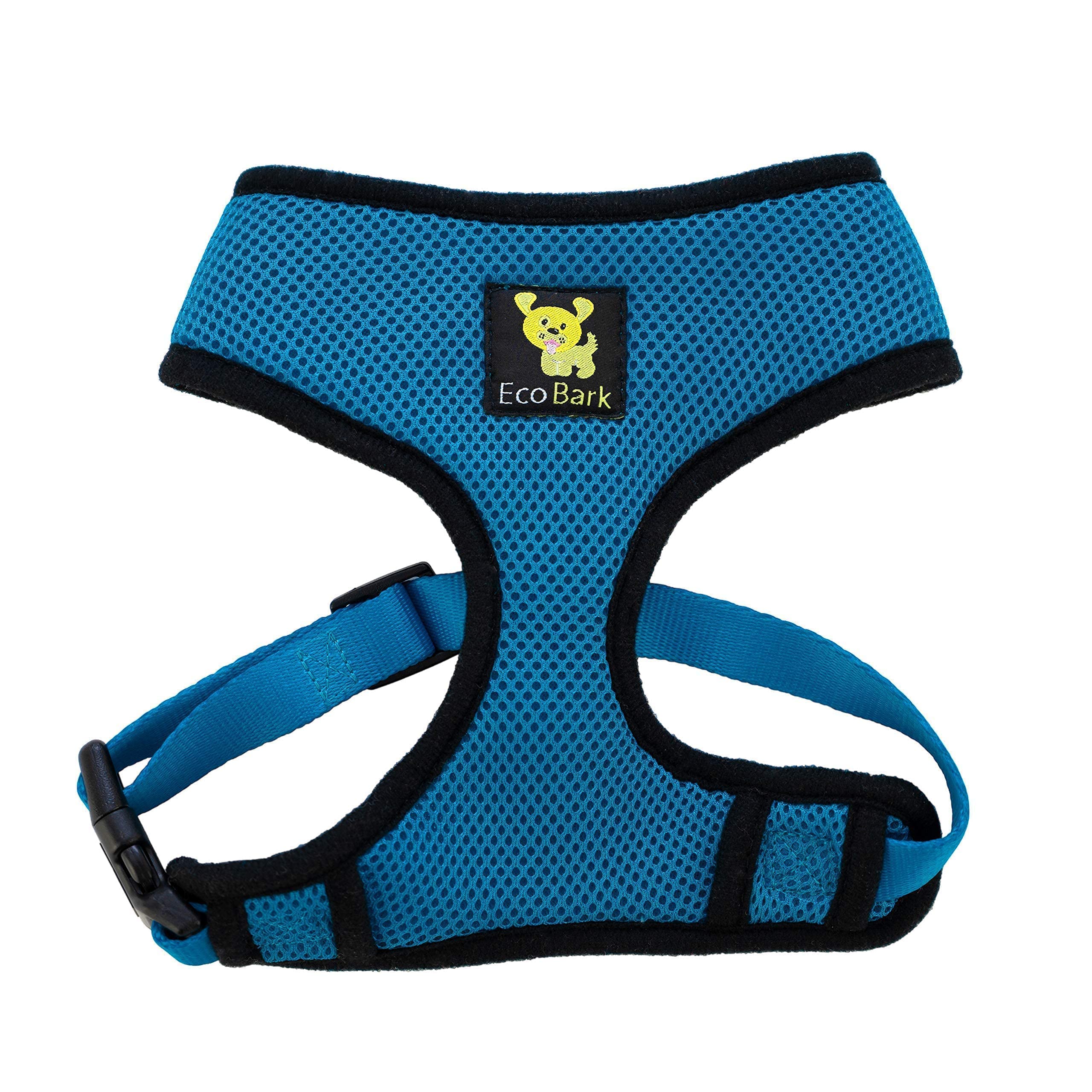 **EcoBark No-Pull Dog Harness - Eco-Friendly Soft Mesh Vest for Small Dogs & Puppies - Comfortable Over-the-Head Design - No Choke, Adjustable Fit (Medium, Teal Blue) - Perfect for Walks, Training & Outdoor Adventures**
