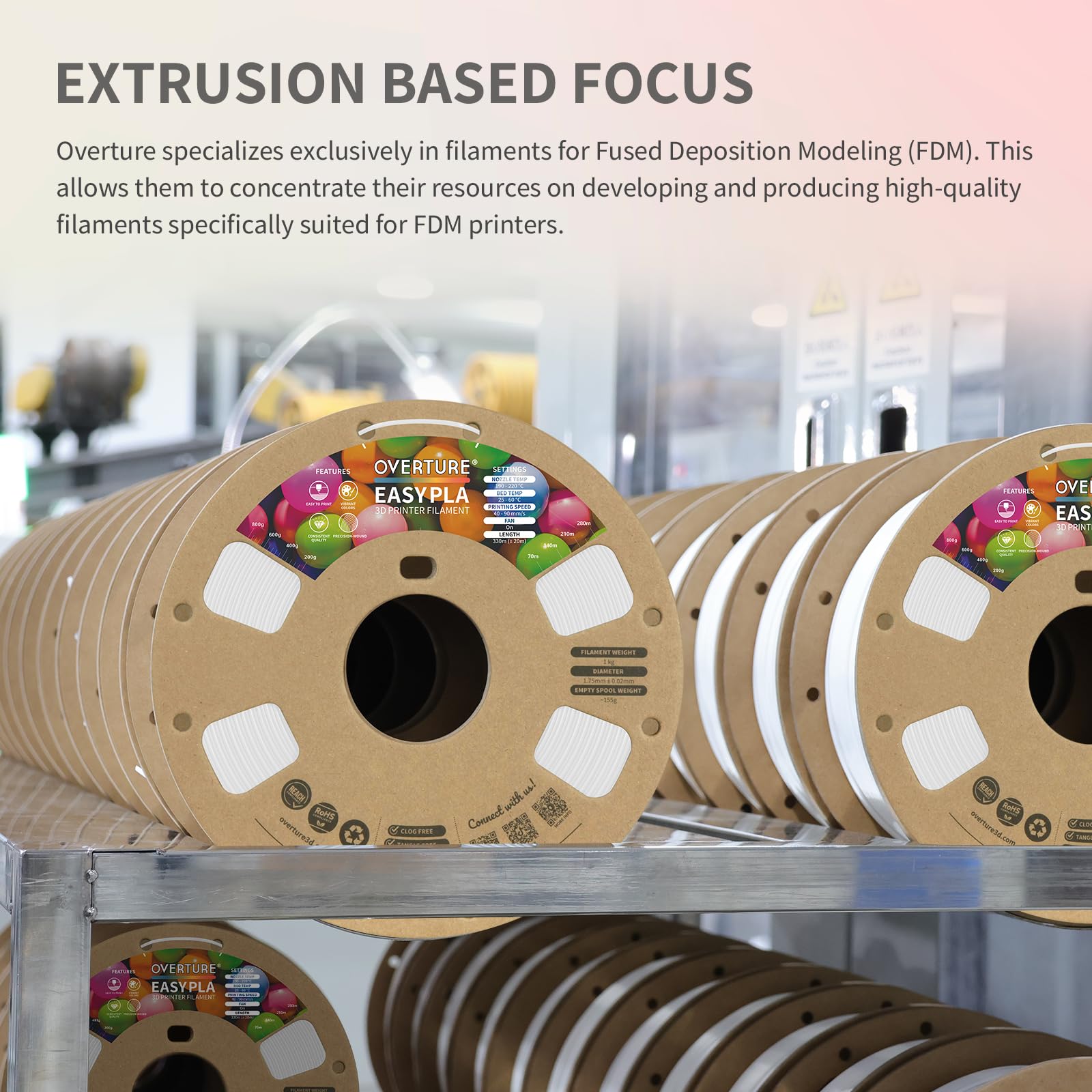 OVERTURE Easy PLA 1.75mm 3D Printer Filament - 1kg (2.2lbs) Spool with +/- 0.02mm Accuracy - Compatible with Most FDM 3D Printers - Space Gray - Perfect for Home DIY, Prototyping & Educational Projects
