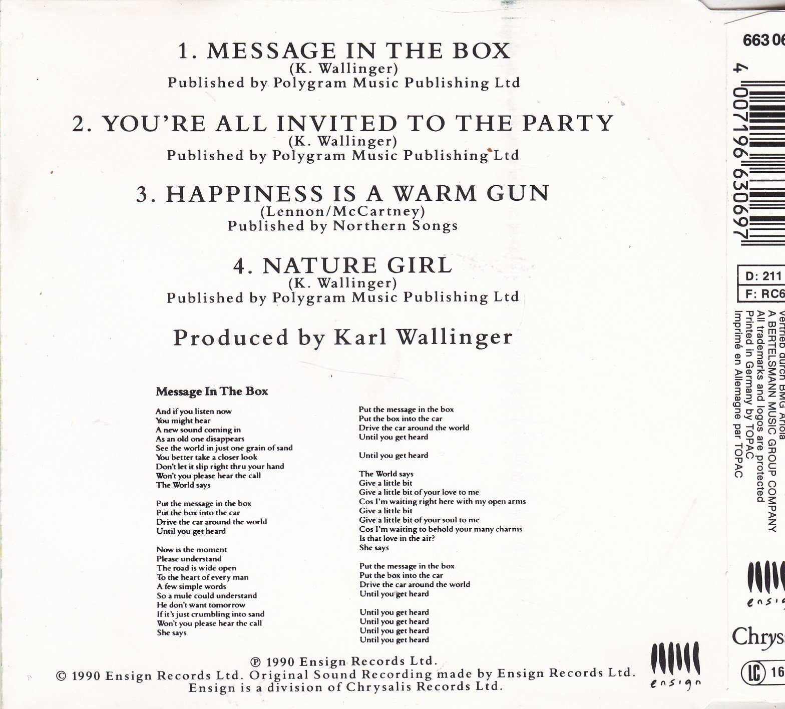 Message in the Box - Single CD | Thoughtful Gift for Special Occasions | Perfect for Birthdays, Anniversaries & Romantic Surprises