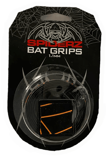 Spiderz Bat Grip (1.1mm) - Black & Orange Baseball Bat Tape for Enhanced Grip & Control - Perfect for Baseball, Softball & Training Practice