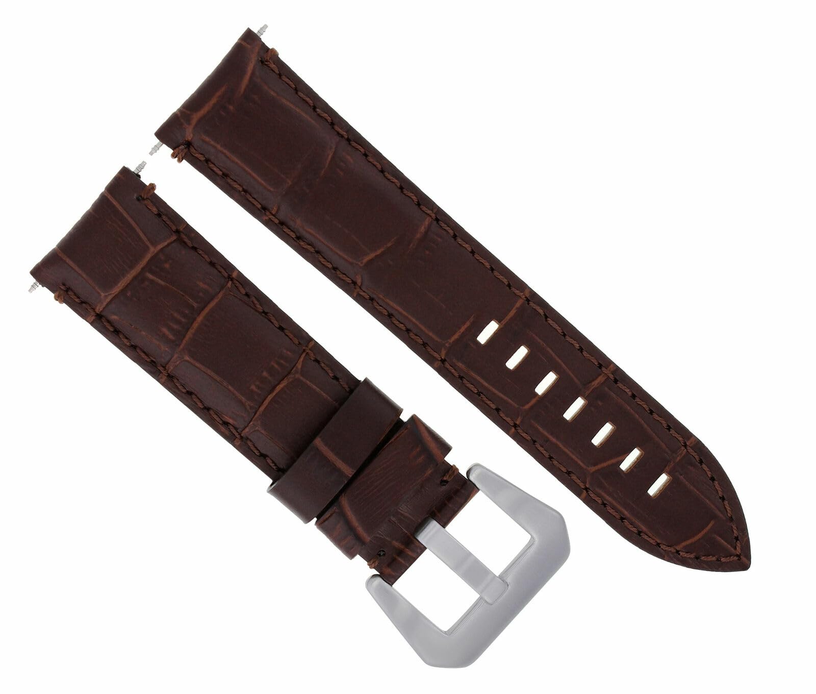 24mm Genuine Leather Watch Band Strap Replacement for Breitling Navitimer & Chronomat Bentley - Brown - Perfect for Business, Casual & Formal Occasions