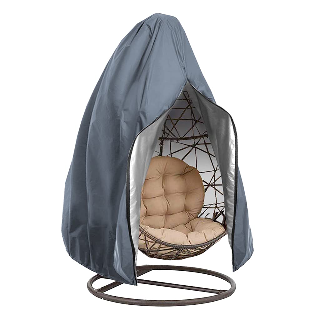 Waterproof Outdoor Hanging Egg Chair Cover with Zipper - Patio Garden Rattan Wicker Swing Furniture Protector for All Weather Use | Perfect for Backyard, Balcony, and Poolside Relaxation