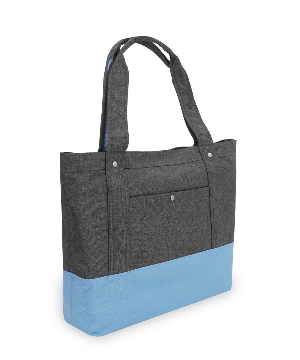 Everest Stylish Tablet Tote Bag for Women & Men - Waterproof Laptop Shoulder Bag with Multiple Pockets (Charcoal Black) - Perfect for Work, Travel, School & Daily Commute