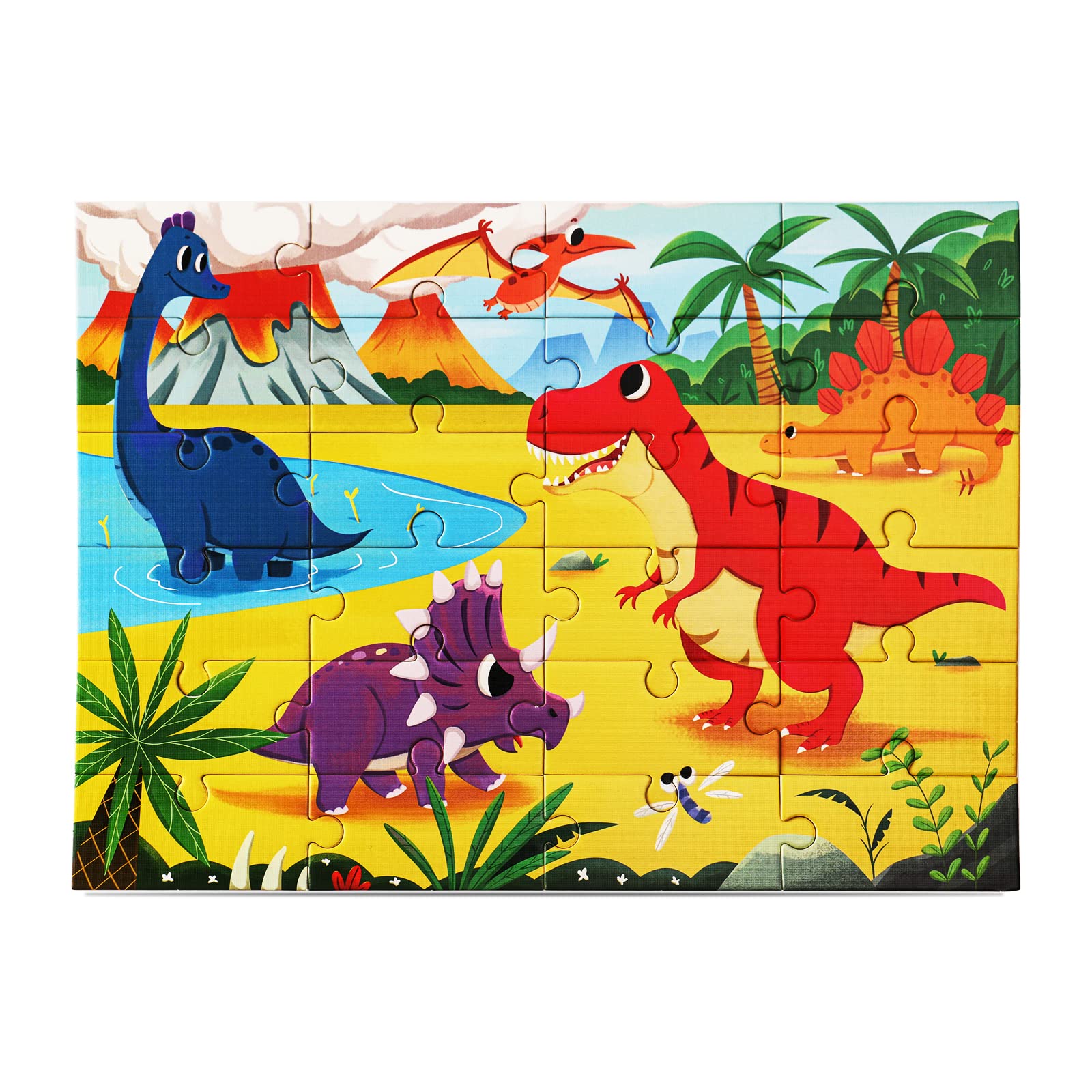 Dinosaur Jigsaw Puzzles for Kids Ages 3-8 - 24 Piece Educational Learning Toys for Toddlers, Boys & Girls | Perfect for Preschool Activities, Birthday Gifts & Family Game Night
