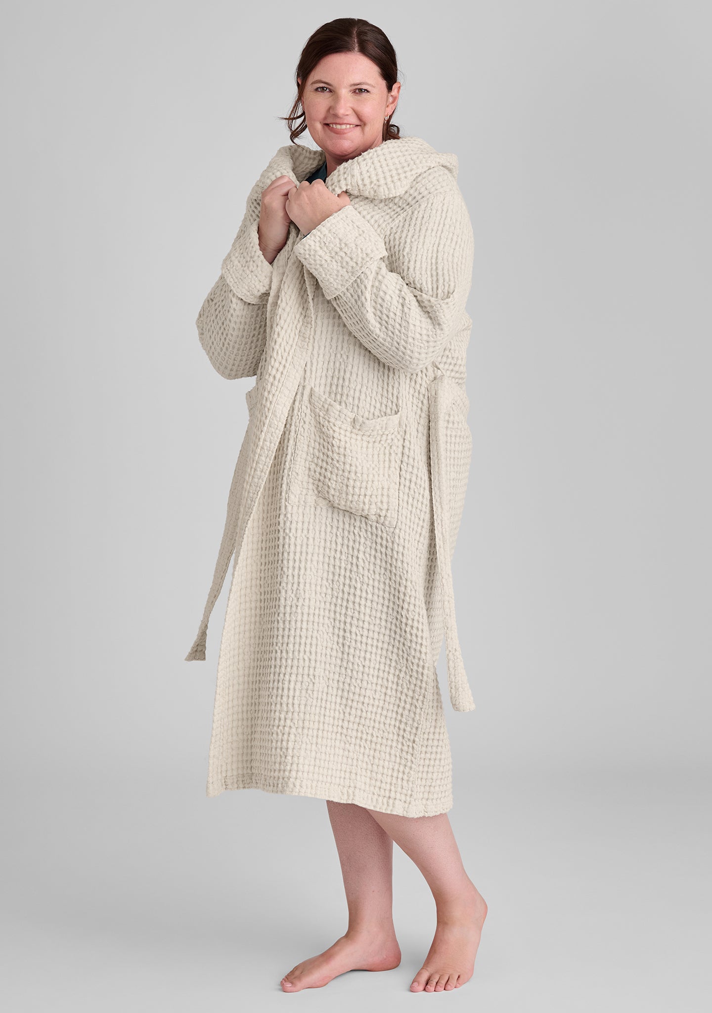 Women's Hooded Linen Robe - Lightweight Summer Wrap Cover Up - Perfect for Beach, Pool, Spa & Lounging at Home