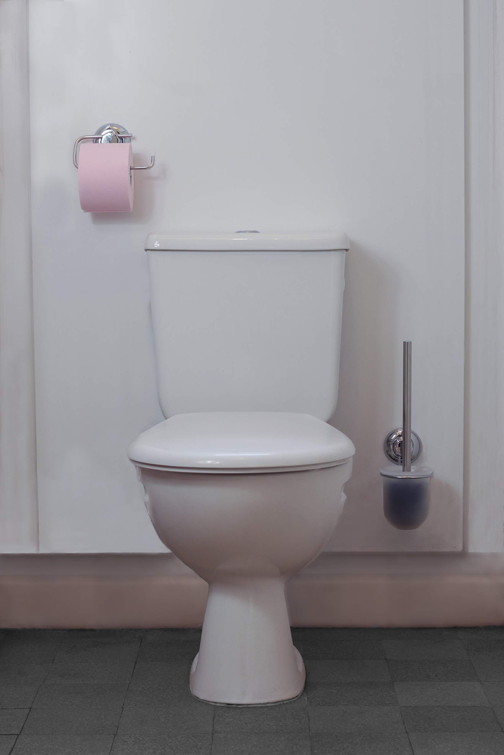 Stainless Steel Toilet Paper Holder - No Drilling, Suction Cup - Bathroom & Kitchen Towel Hanger for Home Use
