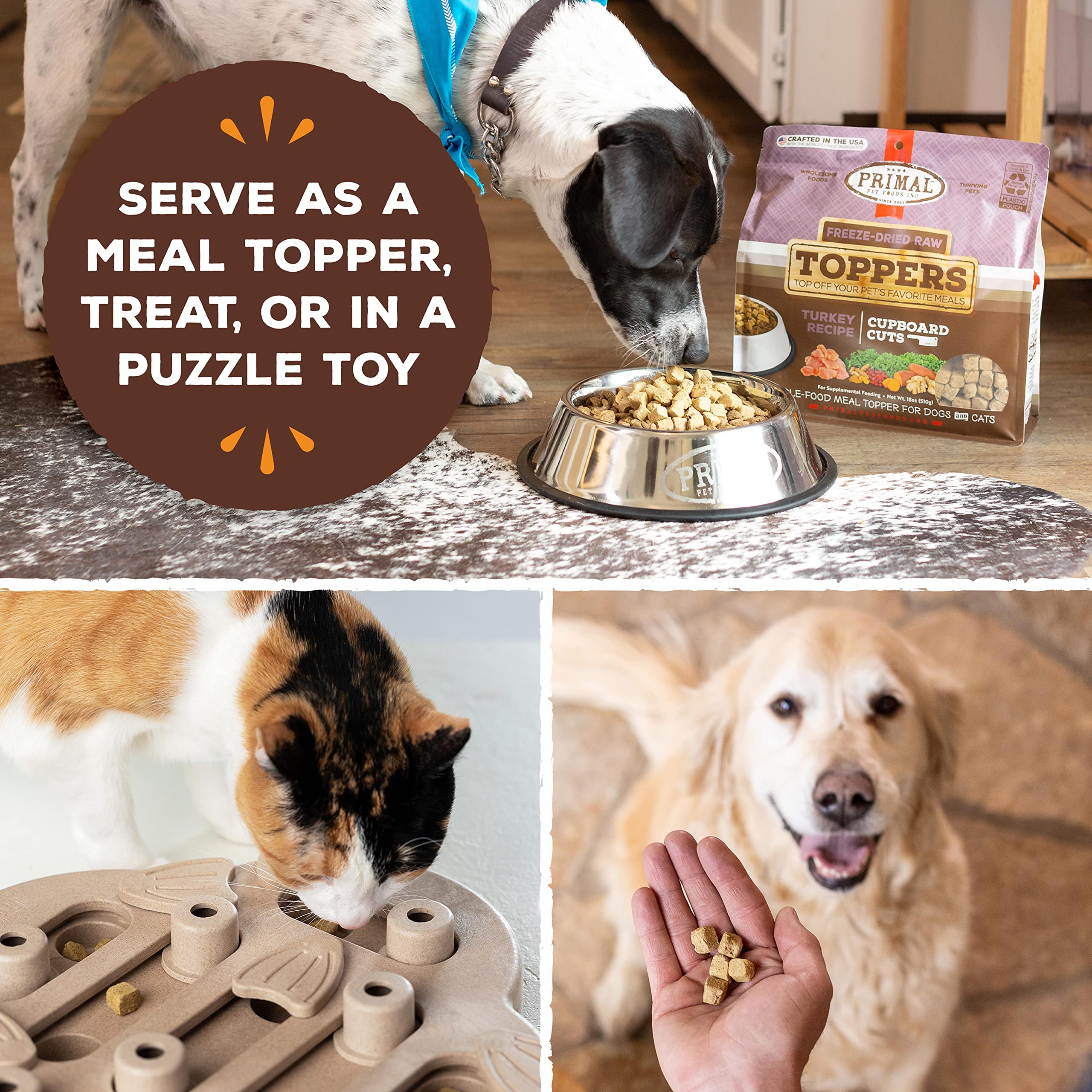 **Primal Freeze-Dried Dog & Cat Food Toppers - Grain-Free, Probiotic-Enriched Meal Mixers & Training Treats (Chicken, 3.5 oz) - Perfect for Picky Eaters, Digestive Health & Reward-Based Training**