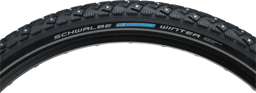 2 Pack Schwalbe Marathon Winter Plus Bike Tires - 26 x 1.75 Inch Clincher Wire Bead with SmartGuard Technology (11136448.02) - Perfect for Winter Cycling, Mountain Biking & Commuting in Snowy Conditions