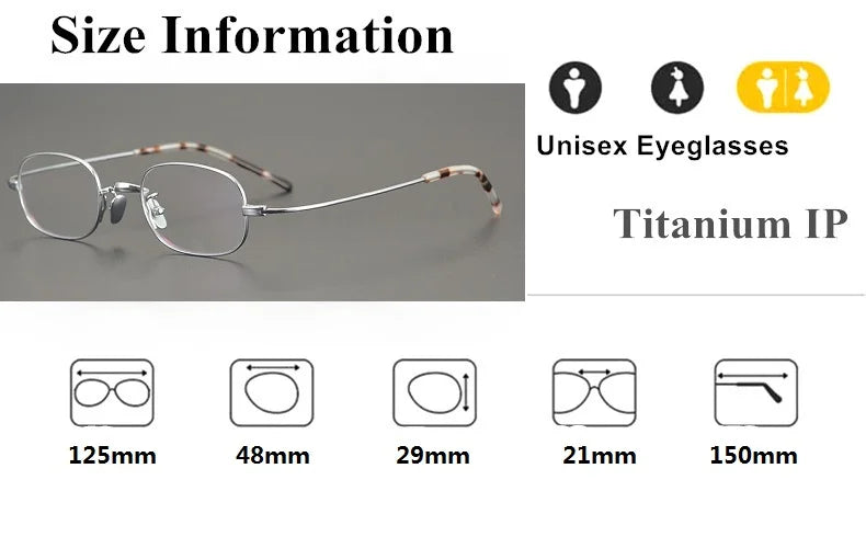 Unisex Titanium Square Oval Eyeglasses 6119 - Lightweight & Durable Full Rim Frames for Men & Women - Perfect for Work, Reading & Everyday Wear