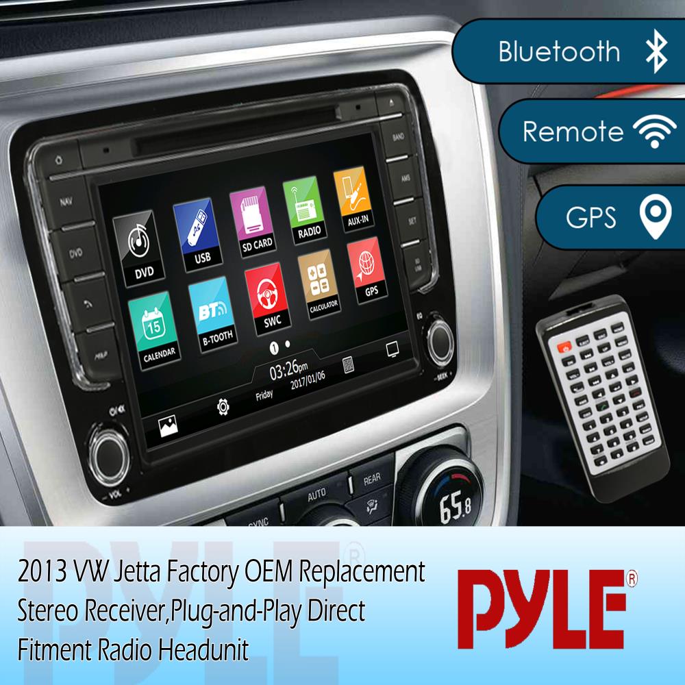 2013 Volkswagen Jetta Car Stereo Replacement - Double DIN Radio with Bluetooth, USB, AUX - Upgrade Your Car Audio System for Commuting & Road Trips