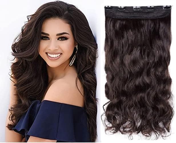 MoonEyes Silky Soft Brown Curly/Wavy Hair Extensions & Wigs for Women - 5 Clip-in Human Hair Extensions for Volume & Length - Perfect for Parties, Weddings & Daily Styling