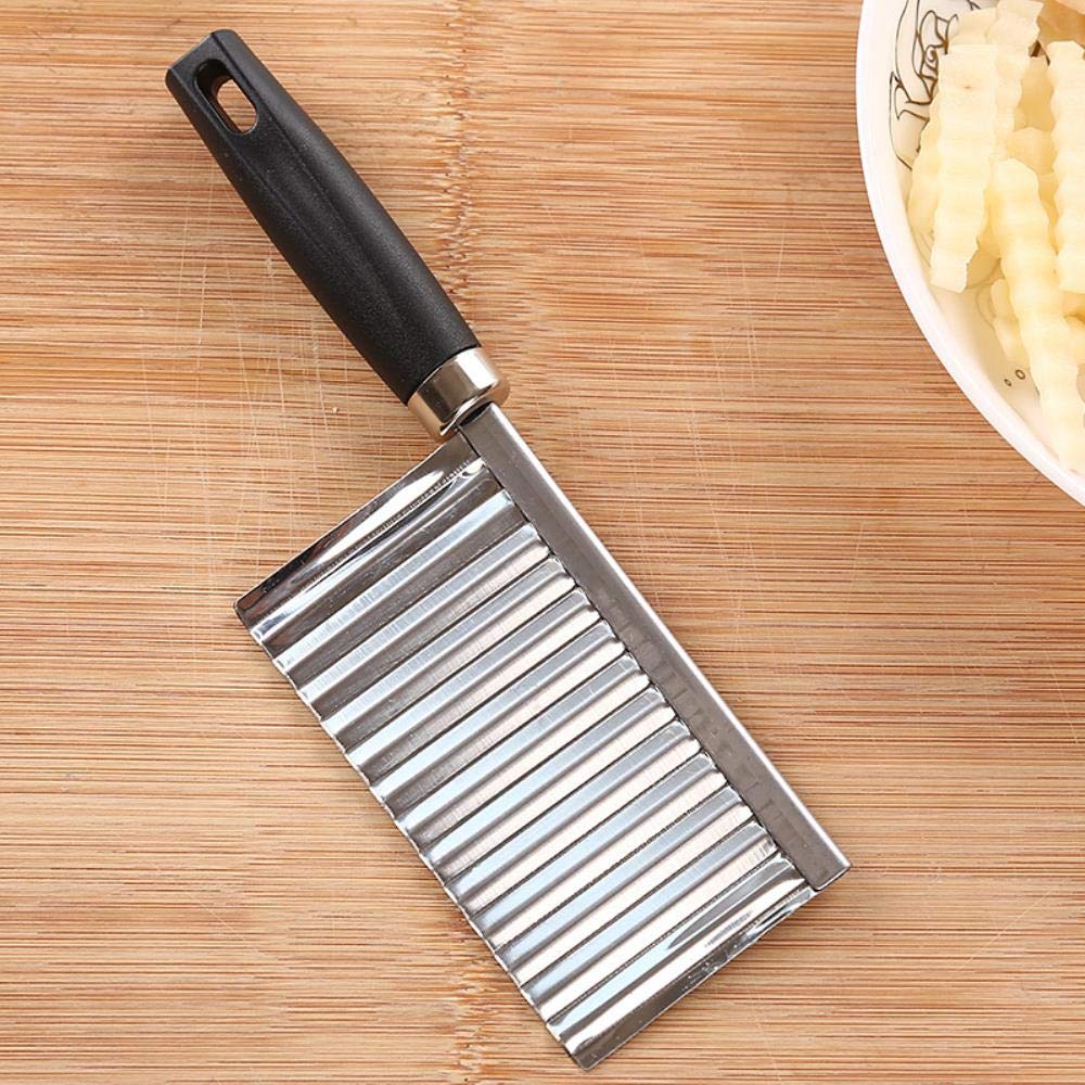Premium Stainless Steel Wavy Potato Cutter - Effortless Potato Chips & Veggie Slicer for Crispy Snacks, French Fries & Salad Prep - Durable Kitchen Tool for Home Chefs & Restaurants