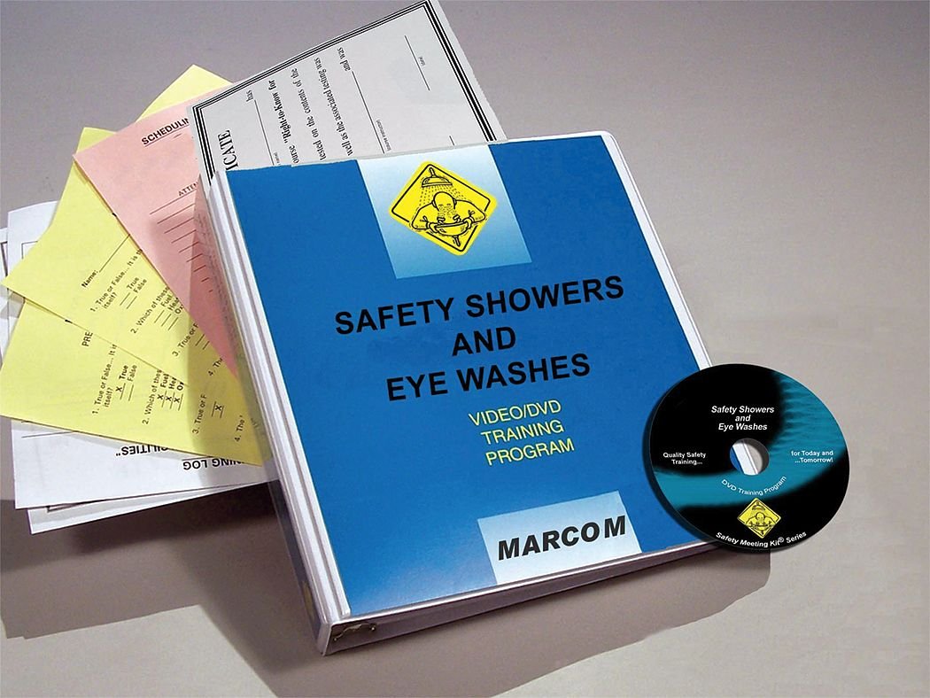 V0001289SM Emergency Safety Shower & Eye Wash Station - OSHA Compliant, Spanish DVD Training Included - Ideal for Laboratories, Factories & Chemical Plants