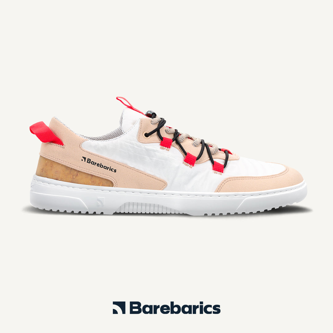 Barefoot Sneakers Barebarics Revive Beige & White - Minimalist Comfort Shoes for Running, Walking & Gym Workouts