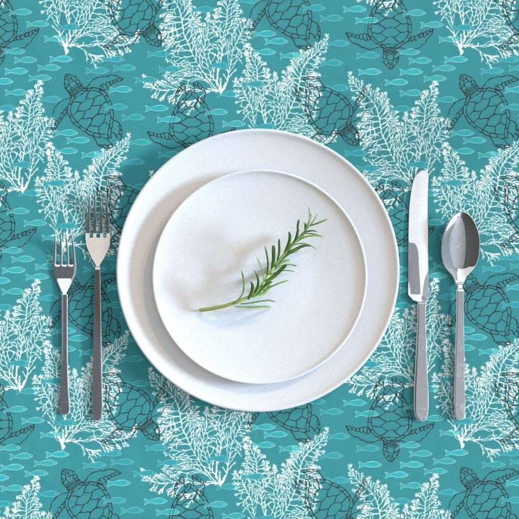 Custom Printed Cotton Sateen Tablecloth 90
