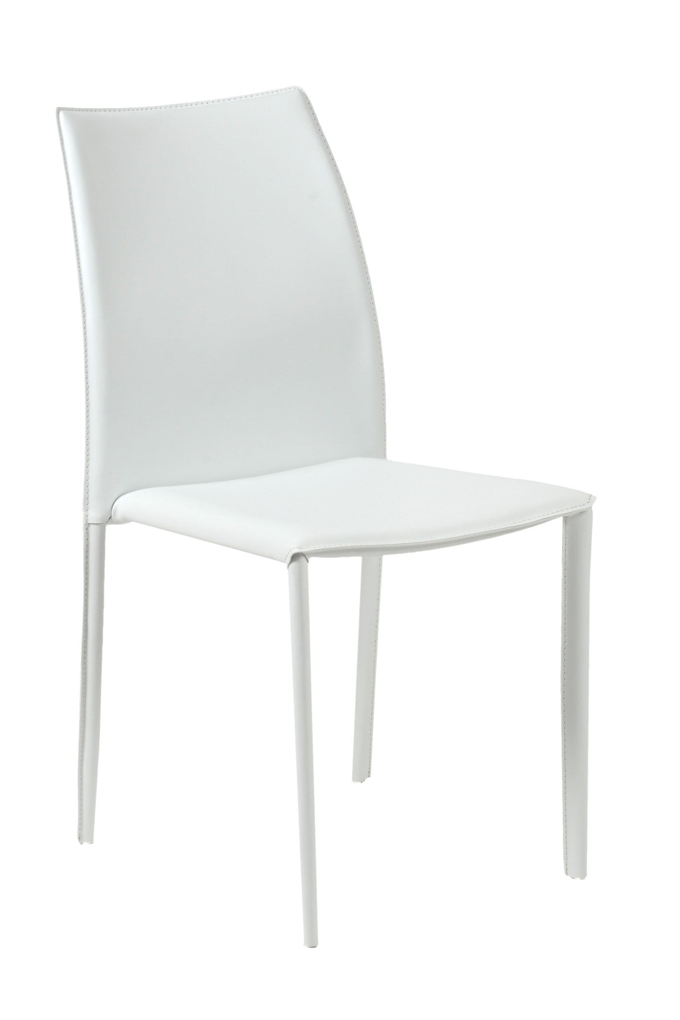 Dalia Leather Stacking Chairs (Set of 2) - Modern Dining Chairs for Kitchen, Restaurant, or Office - Comfortable & Space-Saving Stackable Design