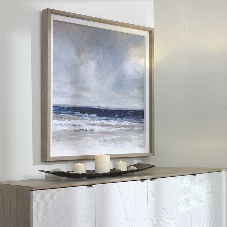 Ocean Abstract Painting - Modern Coastal Wall Art for Living Room, Bedroom & Office Decor | Handmade Canvas Artwork