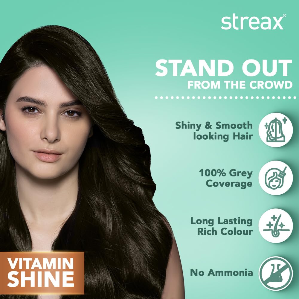 Streax Permanent Hair Color Cream - 100% Gray Coverage with Argan & Walnut Oil - Long Lasting Brown Hair Dye for Women - 5 Light Brown (120ml) - Pack of 1 - Perfect for Home Hair Coloring & Salon-Quality Results