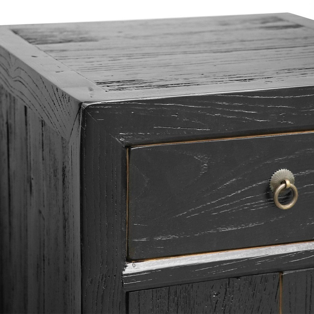 Modern Pavia Bedside Table - Black Nightstand with Storage Shelf for Bedroom, Living Room & Office - Compact & Stylish End Table for Small Spaces