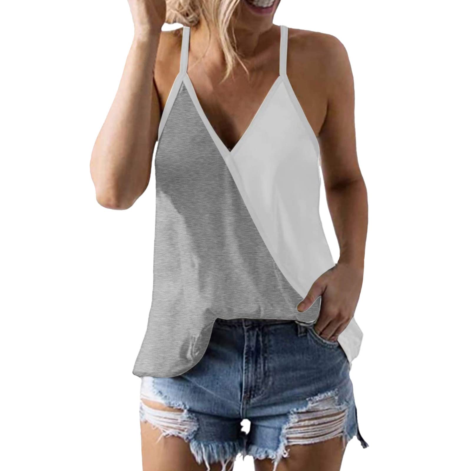 Stylish Women's Summer V-Neck Boho Floral Print Tank Top - Casual Sleeveless Blouse & Bodysuit for Beach, Vacation & Everyday Wear