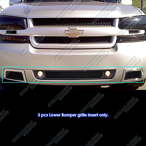 2006-2009 Chevy Trailblazer SS Lower Bumper Replacement - Black Stainless Steel Mesh Front Grill Insert (S18-H96467C) | APS Compatible | Enhances Vehicle Appearance & Protection for Off-Roading & Daily Driving