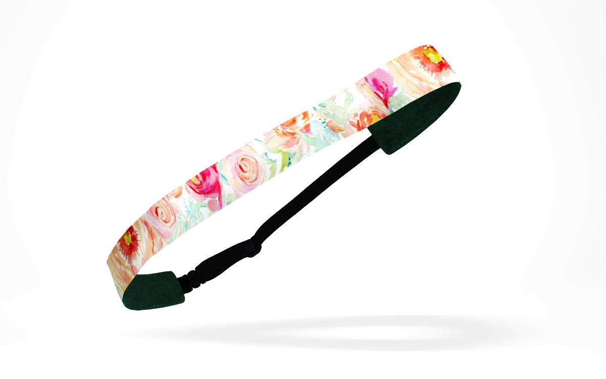 Women's Adjustable Elastic Headbands - Floral & Paisley Designs - Non-Slip Velvet Lined 1 Inch Wide - Perfect for Workouts, Yoga, Running & Fashion Accessories