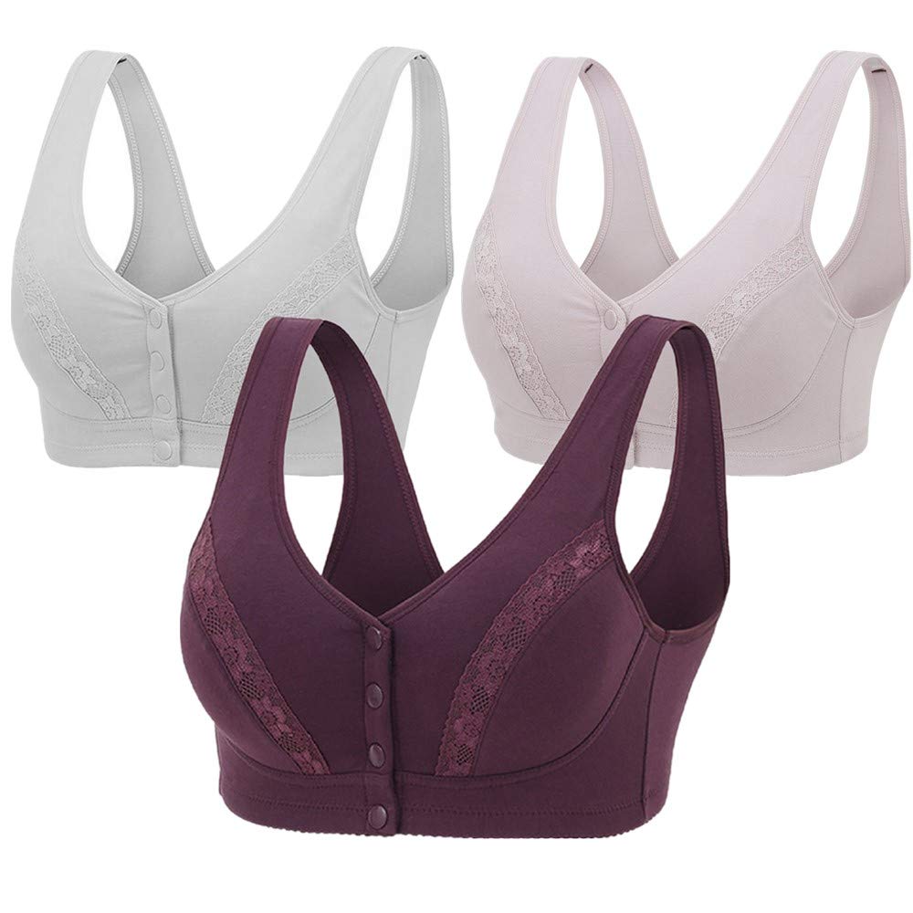 Comfortable Daily Bra with Hook and Loop Closure - Wireless Sleep & Nursing Bra for Women 32-42CD Cups | Perfect for Maternity, Breastfeeding & Lounge Wear