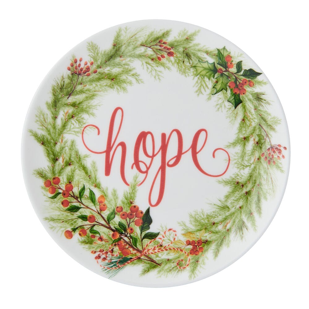 6-Piece Festive Appetizer Plate Set - Elegant Holiday Garland Design for Christmas Parties, Dinnerware & Entertaining