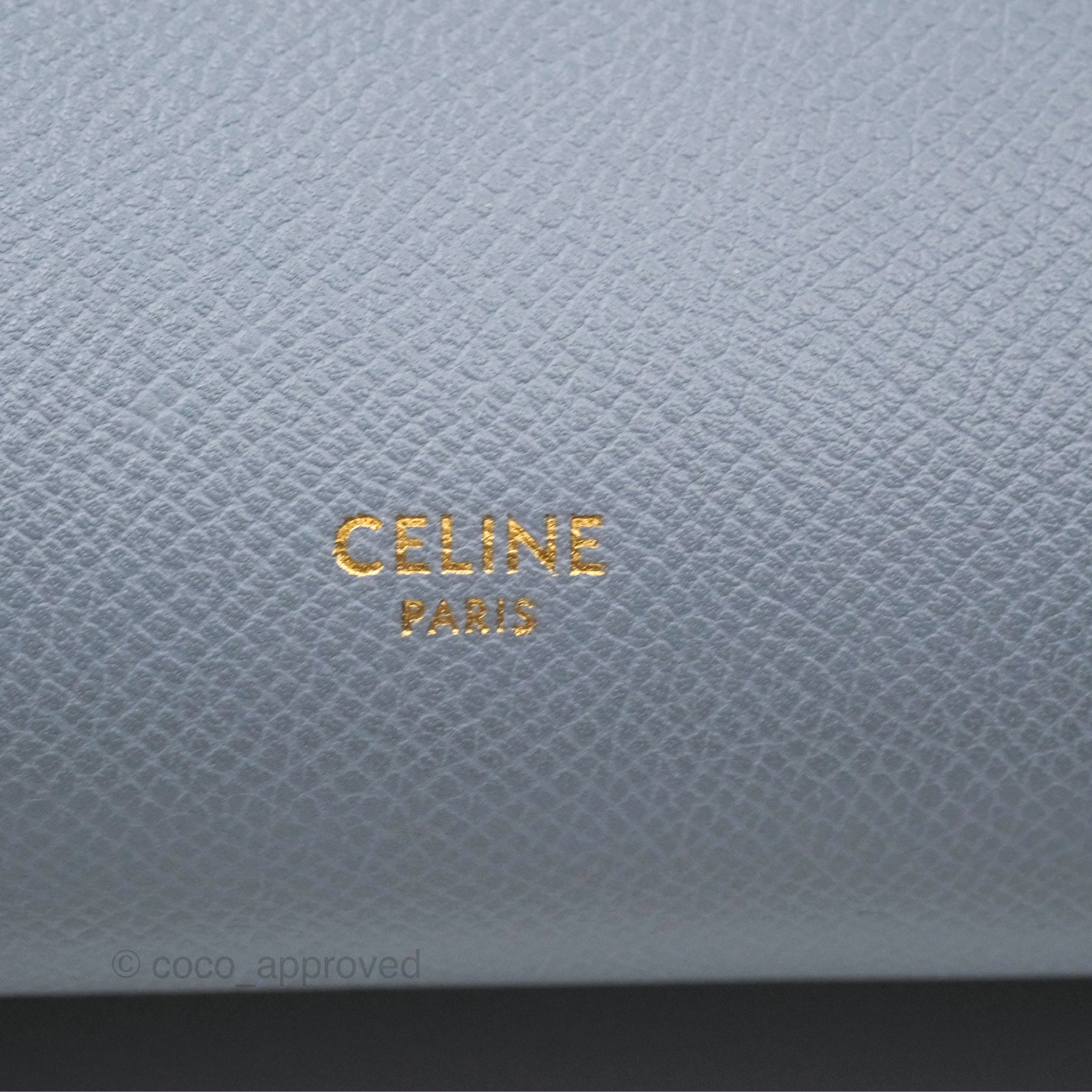 Celine Nano Belt Bag in Arctic Blue - Genuine Grained Calfskin Leather with Gold Hardware | Luxury Crossbody Purse for Women, Perfect for Work, Travel & Everyday Use