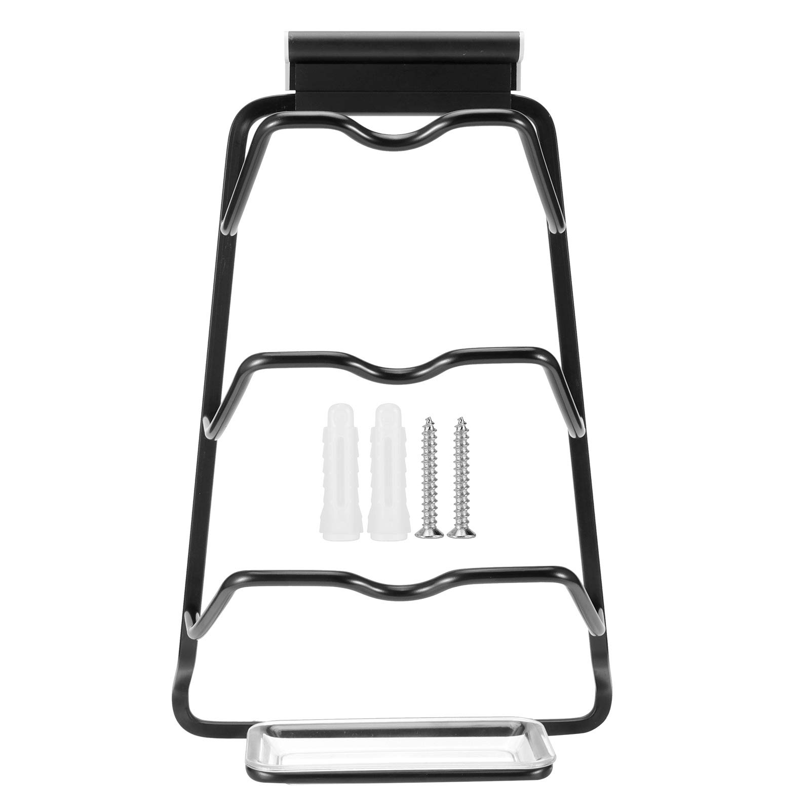 AUNMAS Black Wall-Mounted Pot Lid Organizer - High Hardness Aluminum Kitchen Storage Rack for Cutting Boards & Cookware Lids | Space-Saving Cabinet Door or Wall Mount Solution for Small Kitchens