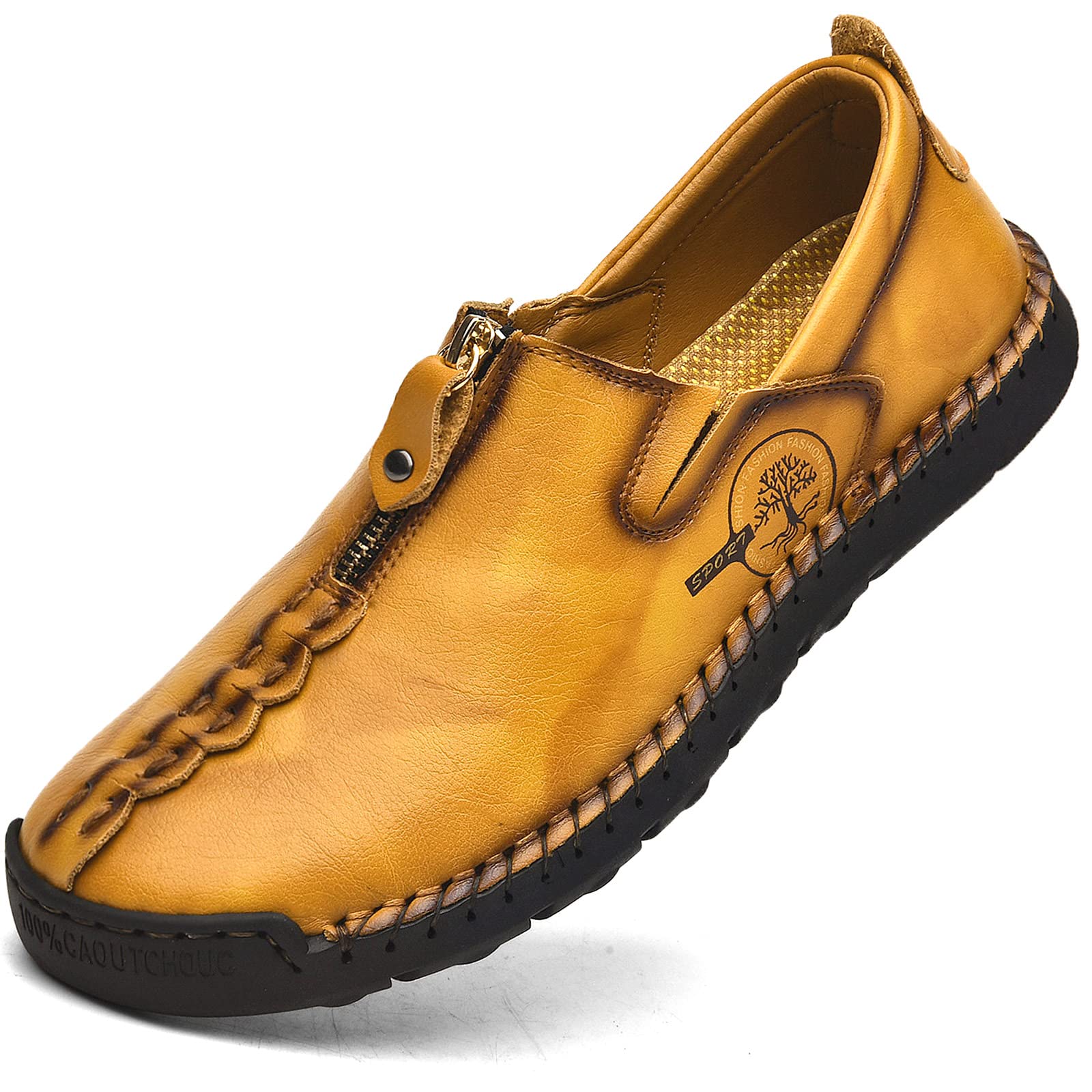 **Men's Casual Leather Slip-On Shoes – Breathable & Comfortable Walking Shoes for Everyday Wear | Office, Travel & Outdoor Use**